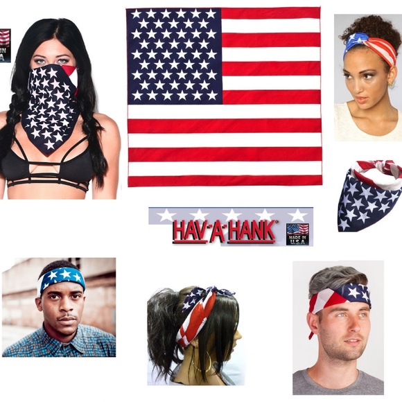 HAV-A-HANK Bandanna US American Flag Made in USA - Picture 2 of 5